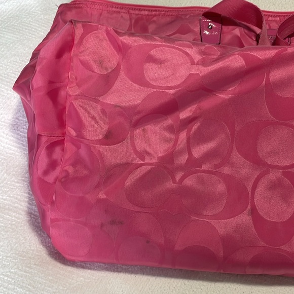 COACH Signature Nylon Packable Weekender bag getaway travel tote duffel 77316 - Picture 11 of 13